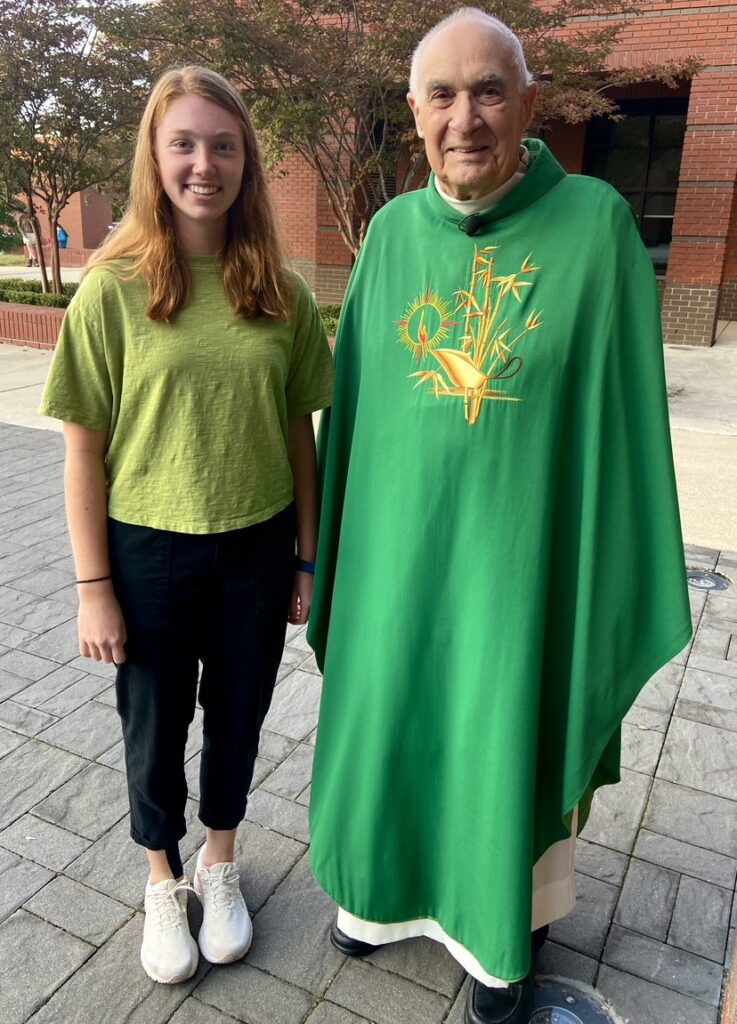 Claire Curliss and Monsignor Donald F. Staib