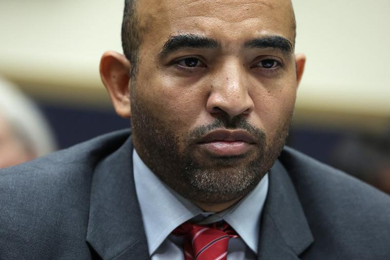 Then-suspended FBI agent Marcus Allen testifies during a hearing before the Select Subcommittee on the Weaponization of the Federal Government of the House Judiciary Committee on May 18, 2023, on Capitol Hill in Washington.