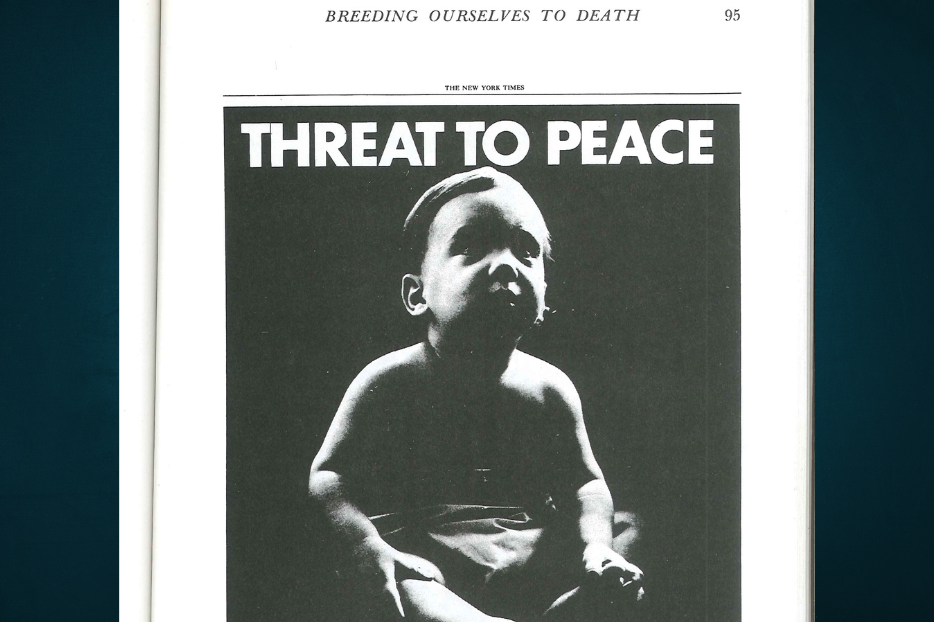 Full-page ad promoting population control.