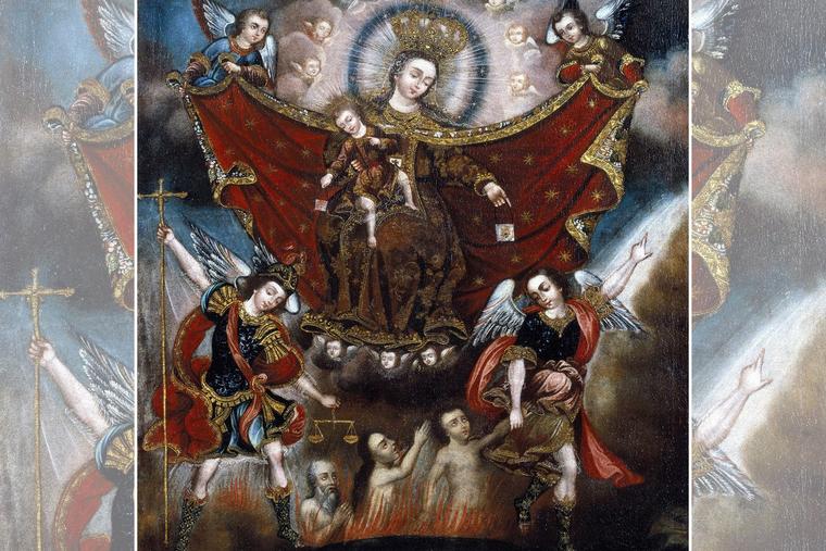 Unknown, “Our Lady of Mount Carmel Comforting Souls in Purgatory,” late 17th century, Brooklyn Museum