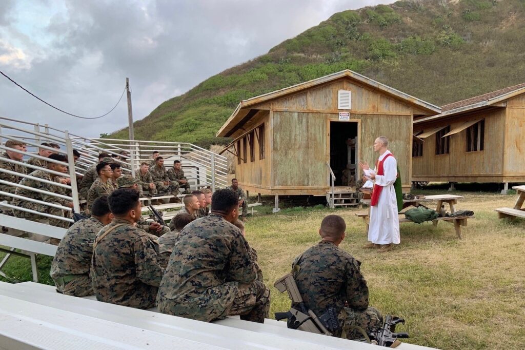 Father David Hammond with military.