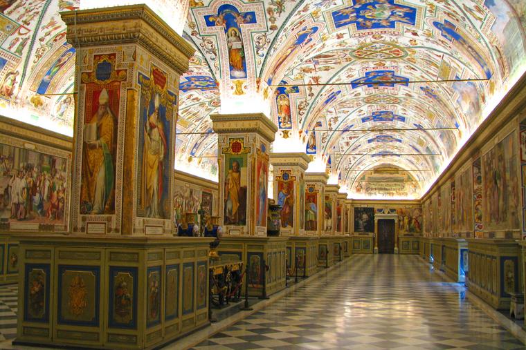 The Sistine Hall of the Vatican Library.