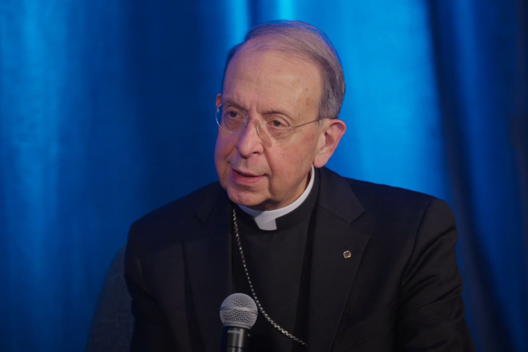 Baltimore Archbishop William Lori speaks at a Nov. 13 press conference at the U.S. Conference of Catholic Bishops fall 2024 meeting.