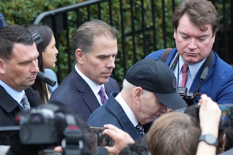 President Biden and his son Hunter leave the White House Easter Egg Roll April 1, 2024.