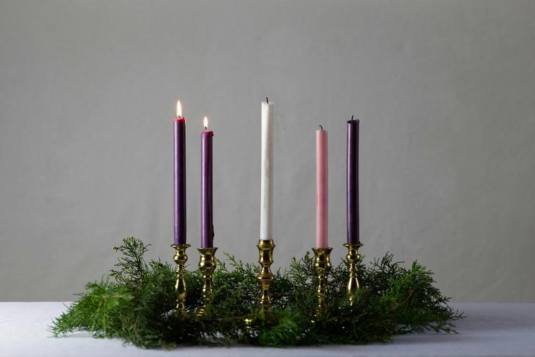 The second candle is lit on the Advent wreath this week.