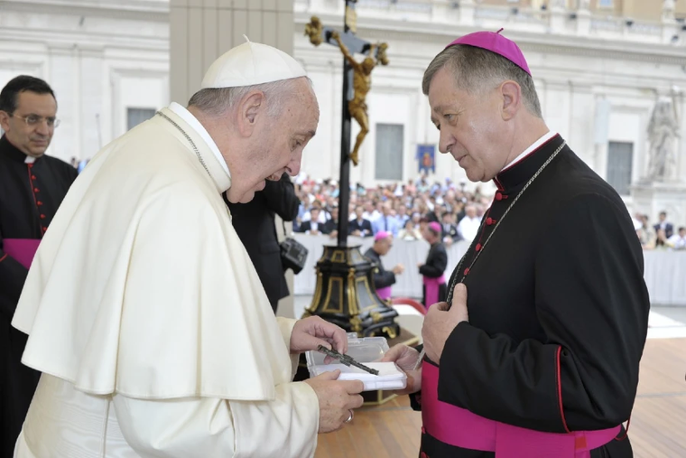 Pope Francis with Archbishop Blase Cupich of Chicago on Sept. 2, 2015.