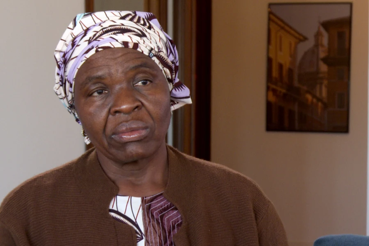 Afordia speaks to CNA in Rome on Friday, Jan. 17, 2025, about being attacked by terrorists in Nigeria.