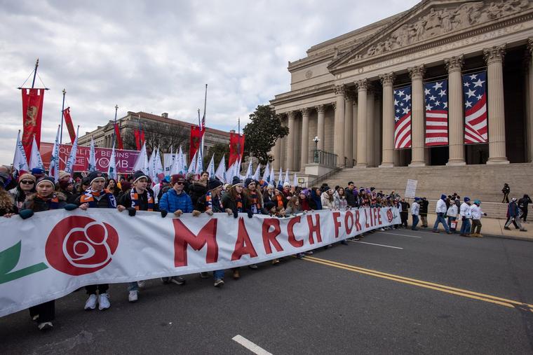 Tens of thousands of pro-life advocates march through the streets of Washington, D.C., during the 52nd-annual March for Life. Participants from across the nation braved sunny but frigid weather to demonstrate their commitment to the protection of unborn life.