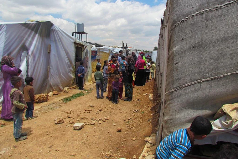 Syrian refugees in the Bekaa valley of Lebanon in 2018.
