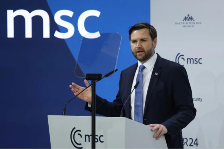 U.S. Vice President JD Vance speaks at the 61st Munich Security Conference on Feb. 14, 2025, in Munich, Germany.