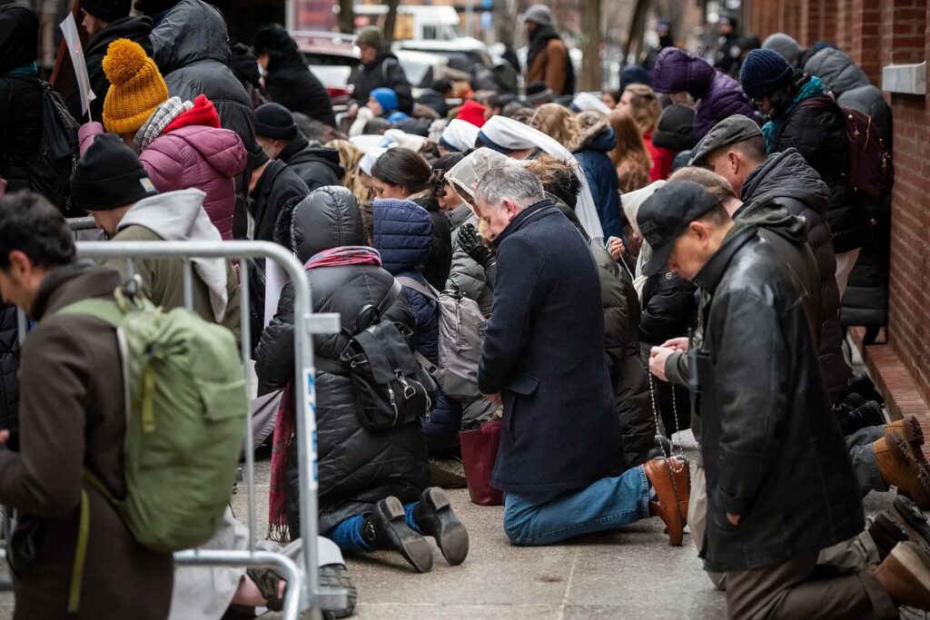 Hundreds gather to pray for the unborn in front of the Planned Parenthood facility on Bleecker St.