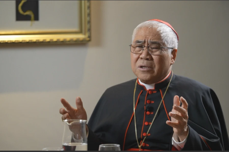 Cardinal William Goh speaks during an interview with EWTN News on April 19, 2024, in Singapore.
