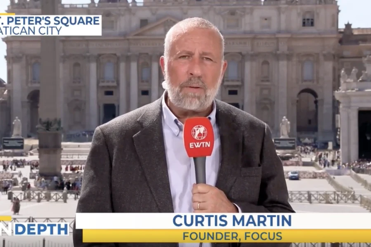 FOCUS founder Curtis Martin discusses evangelization with “EWTN News In Depth” on May 2, 2025, from the Vatican.