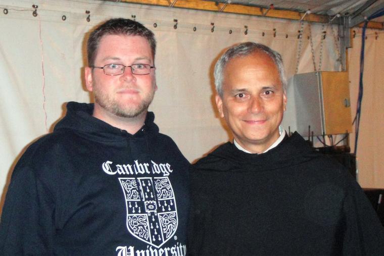 Brendan Towell with the future Pope Leo XIV in 2010