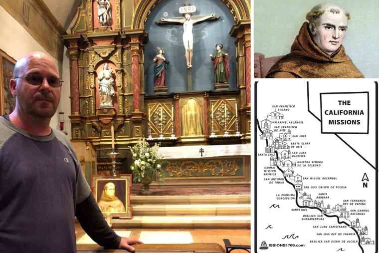 The missions follow the path of St. Junípero Serra — and pilgrims can visit his final resting place at the Carmel Mission.