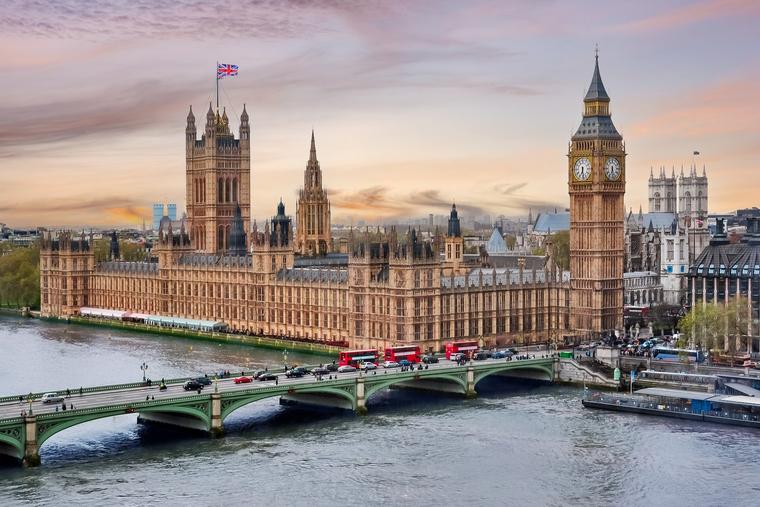 The British Parliament building in London.