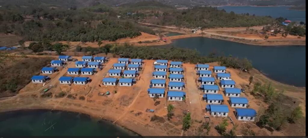 Houses being built for those in desperate need after the ethnic violence.