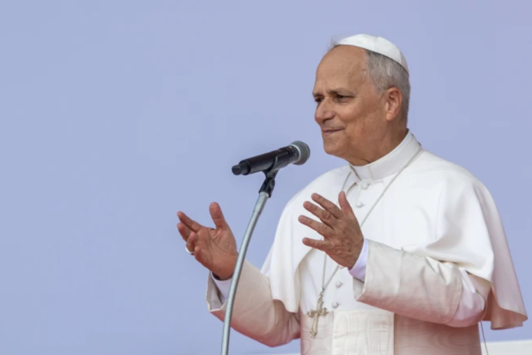 Pope Leo XIV at Tor Vergata during the final Mass of the Jubilee of Youth on Aug. 3, 2025.