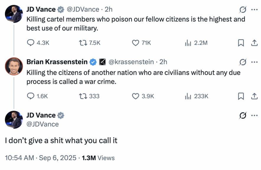 Vance Goes Viral With Defense Of Cartel Strike