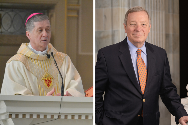 L to R: Cardinal Blase Cupich; Sen. Dick Durbin, D-Illinois