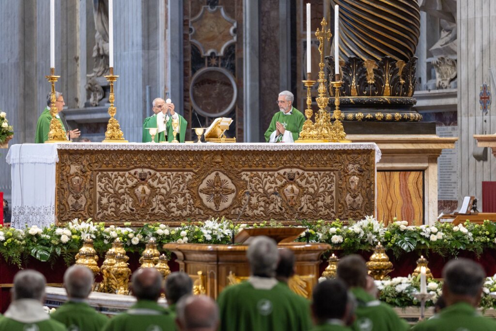 Pope Leo XIV celebrates Mass in St. Peter's Basilica on Oct. 26, 2025. Credit: Daniel Ibanez/CNA