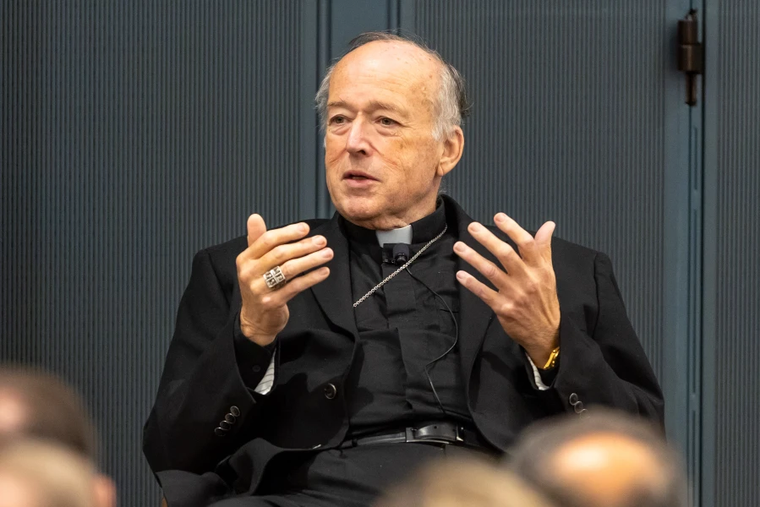 Cardinal Robert McElroy of the Archdiocese of Washington, D.C., speaks at the University of Notre Dame forum event on ‘Healing Our National Dialogue and Political Life’ on Oct. 17, 2025.