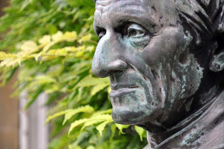 A bust of St. John Henry Newman stands in the Garden Quad of Trinity College, Oxford.