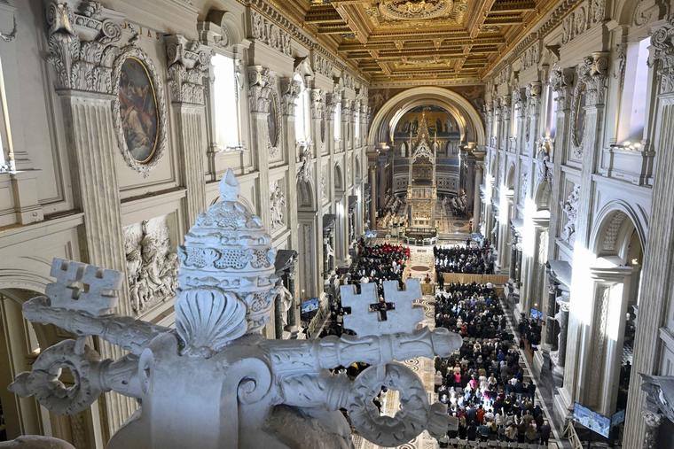 Pope Leo celebrates Mass for the Dedication of the Lateran Basilica at the Basilica of St. John Lateran on Nov. 9, 2025.