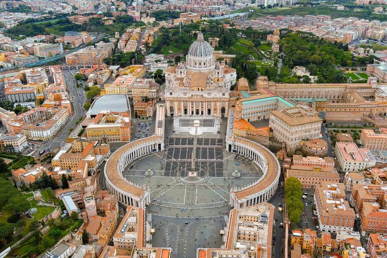 Vatican City and St. Peter’s Basilica appear in an aerial view taken on May 4, 2023.