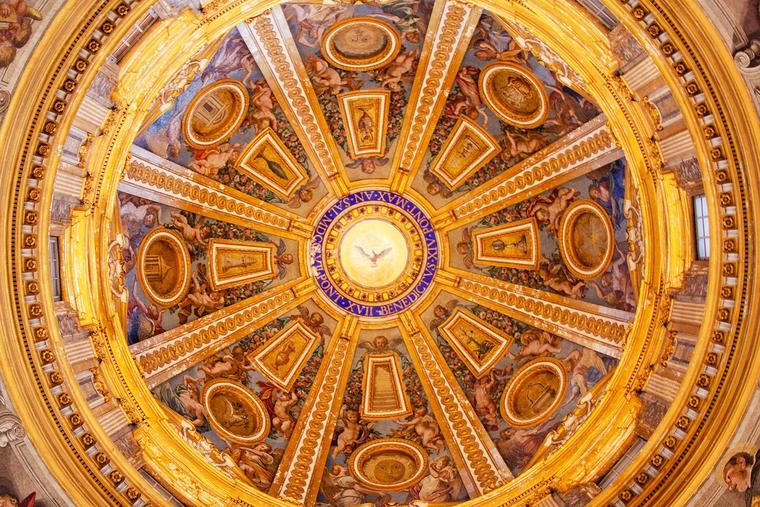 The interior dome of St. Peter’s Basilica in Vatican City, seen in July 2024. The basilica was the site of the Second Vatican Council, which closed 60 years ago on Dec. 8.
