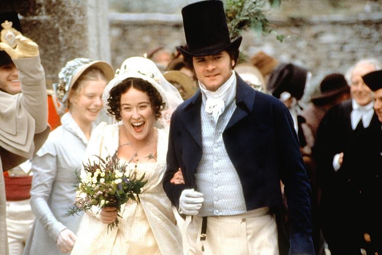 Mr. and Mrs. Darcy (Jennifer Ehle and Colin Firth) in 1995 BBC version of ‘Pride and Prejudice’