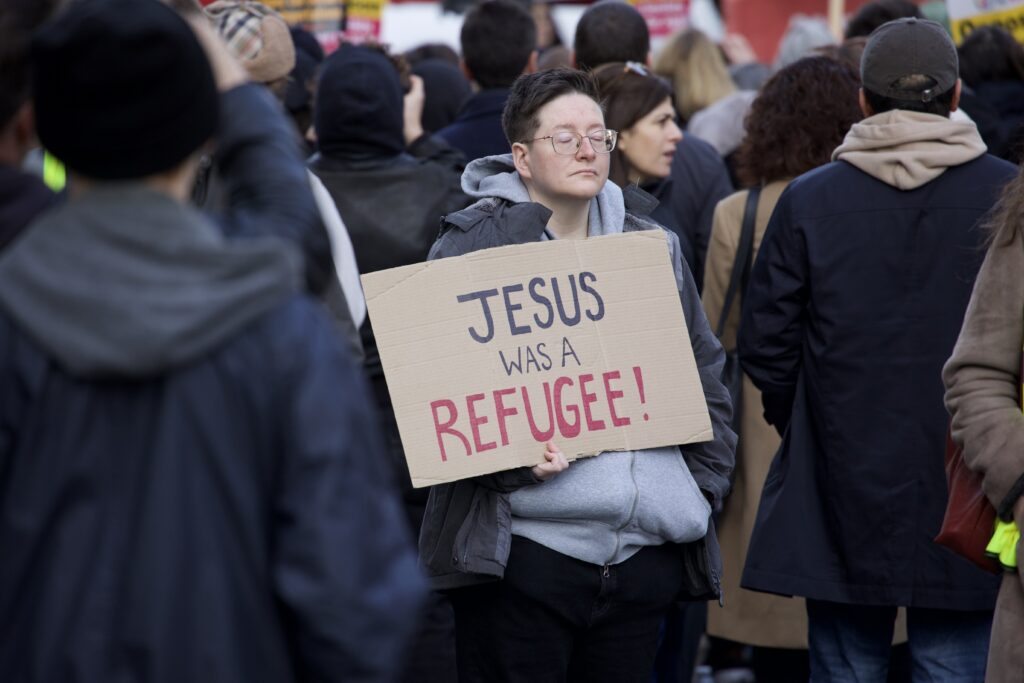 Carol service counterprotest