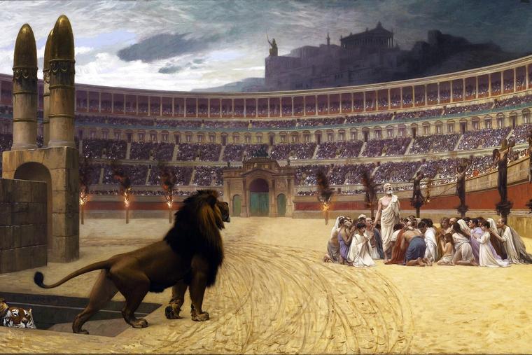 Jean-Léon Gérôme, “The Christian Martyrs’ Last Prayer,” ca. 1863-1883, Walters Art Museum, Baltimore, Maryland