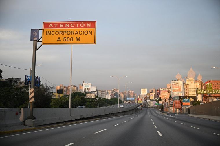 Picture of the empty Gran Cacique Guaicaipuro highway in Caracas seen on January 3, 2026, after US forces captured Venezuelan leader Nicolas Maduro after launching a "large scale strike" on the South American country.