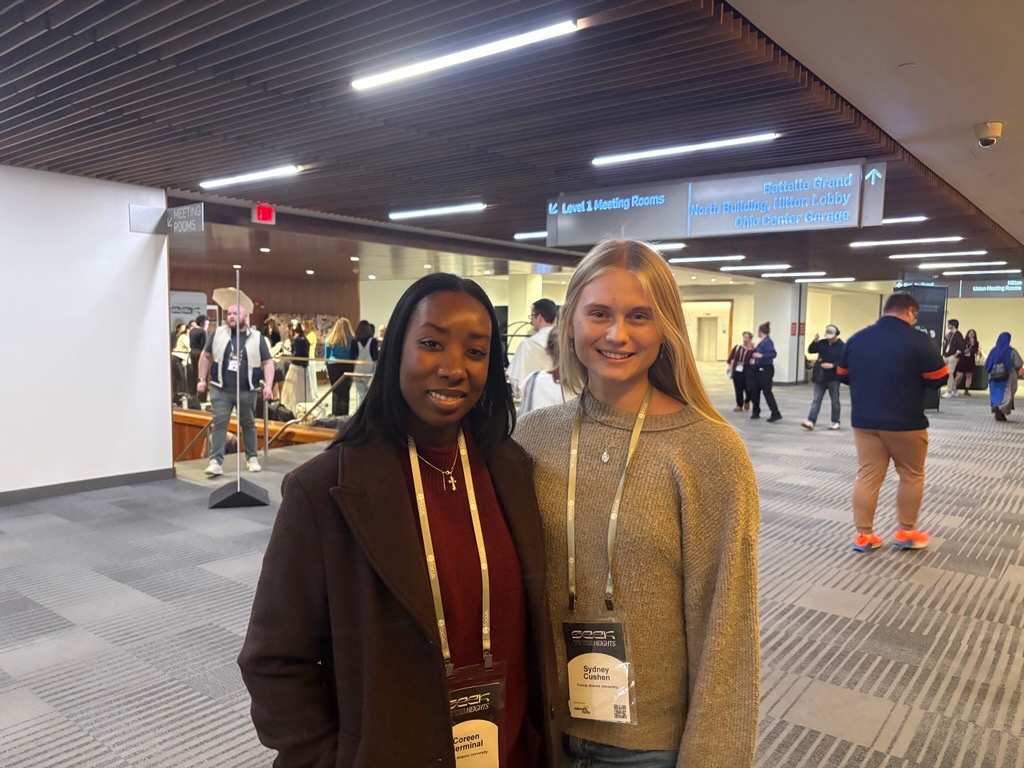 Coreen Germinal (left) and Sydney Cushen (right), students from Florida Atlantic University, attend the SEEK Conference in Columbus, Ohio on Jan. 5, 2026. | Credit: Gigi Duncan/CNA.