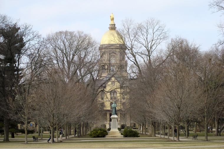 Campus of the University of Notre Dame in South Bend, Indiana