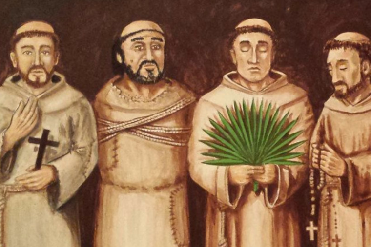 Five Spanish Franciscan missionaries — Father Pedro de Corpa, Father Blas Rodríguez, Father Miguel de Añon, Brother Antonio de Badajóz, and Father Francisco de Veráscola — were martyred in 1597 in the present-day state of Georgia.