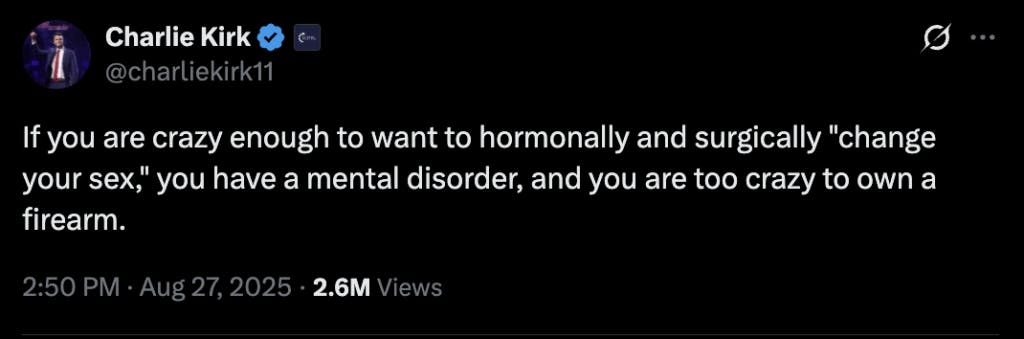 The Last Questions Charlie Kirk Answered Were About A Trans Gun Ban. That Initiative Is Stalled.