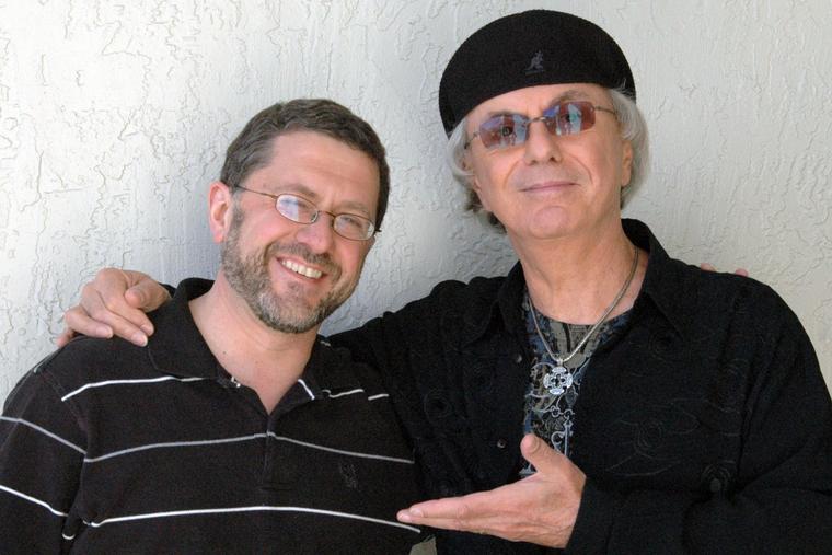 Catholic writer Mike Aquilina (l) and rock-and-roll pioneer Dion DiMucci pose together in a Jan. 14 photo. The unlikely collaborators have written nearly 100 songs together inspired by their shared Catholic faith.