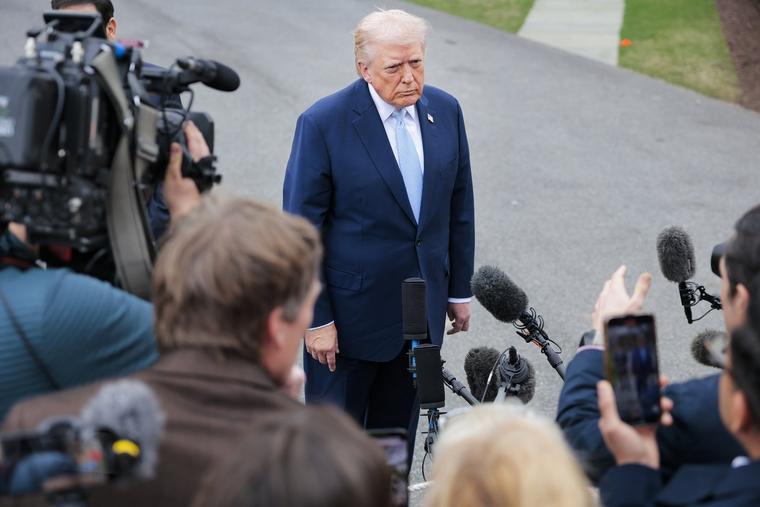 President Donald Trump responds to question from EWTN News on March 20, 2026.