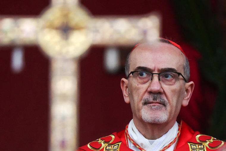 Cardinal Pierbattista Pizzaballa, Latin Patriarch of Jerusalem, leads a March 29 prayer service on the Mount of Olives in Jerusalem.