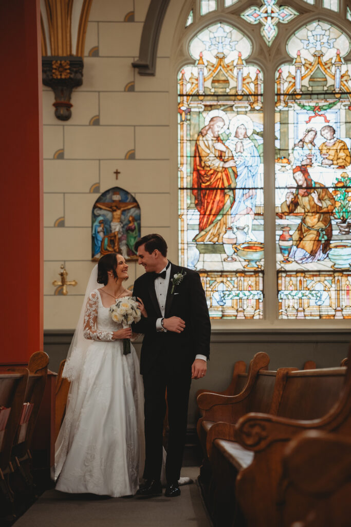 Lucy and Sam Jones Stained-Glass Photo