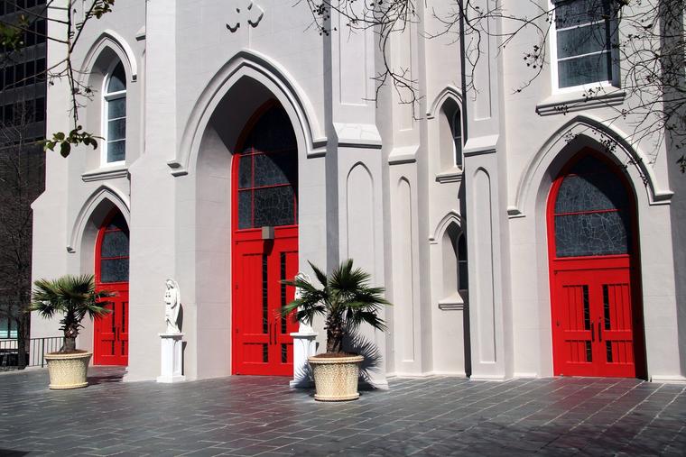 Historic St. Joseph Cathedral stands in downtown Baton Rouge, Louisiana.