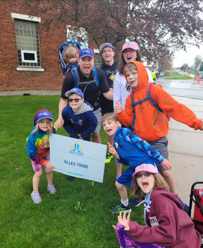 The Allex family participates in the Walk to Mary pilgrimage. | Credit: Photo courtesy of Kym Allex