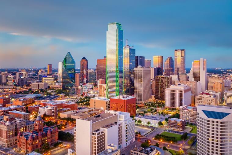 The Dallas skyline.