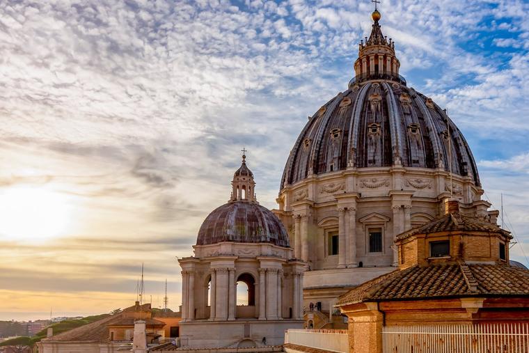 St. Peter’s Basilica dome at sunset
