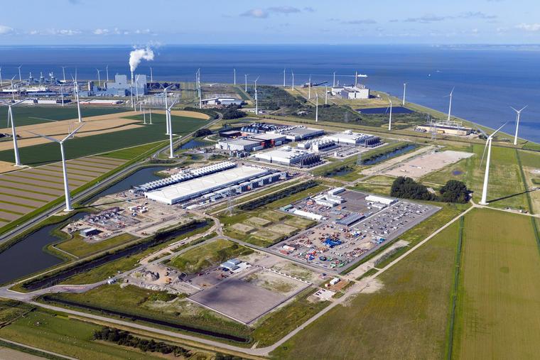 A newly constructed hyperscale data center stands in Eemshaven, Groningen province, the Netherlands.