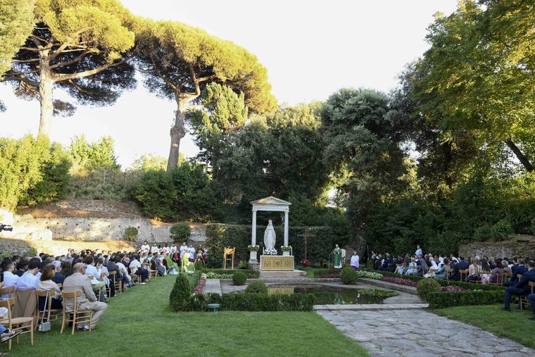 Pope Leo XIV celebrates Mass for the World Day of Prayer for the Care of Creation on Sept. 1, 2026, in the Madonnina Garden of the Borgo Laudato Si’ within the pontifical gardens of Castel Gandolfo.