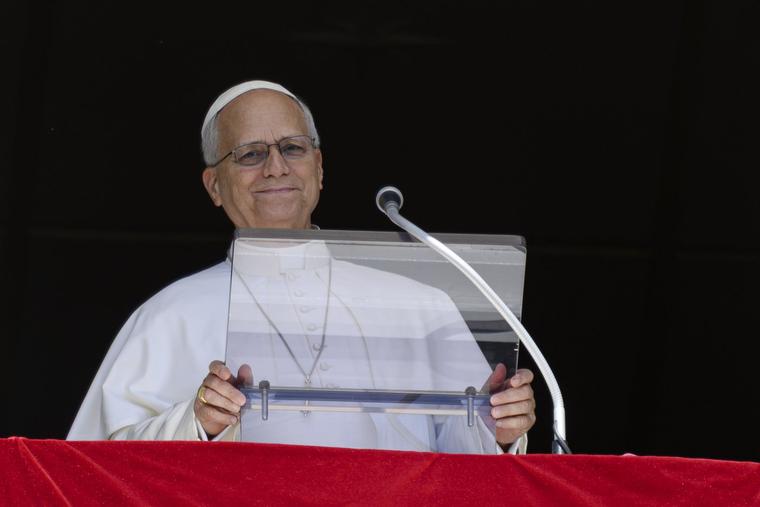 Pope Leo XIV addresses pilgrims gathered in St. Peter's Square for the recitation of the Angelus on Sept. 20, 2026.