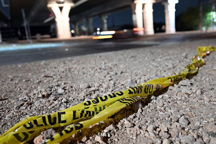 Police tape is seen at the site where Venezuelan migrant Wilber Rafael Garces Perez, 28, was shot and wounded during a U.S. Immigration and Customs Enforcement (ICE) operation in Austin, Texas, on Sept. 20, 2026. He was rushed to a hospital after he was shot, local officials said, and is in stable but serious condition with one gunshot wound to the torso.